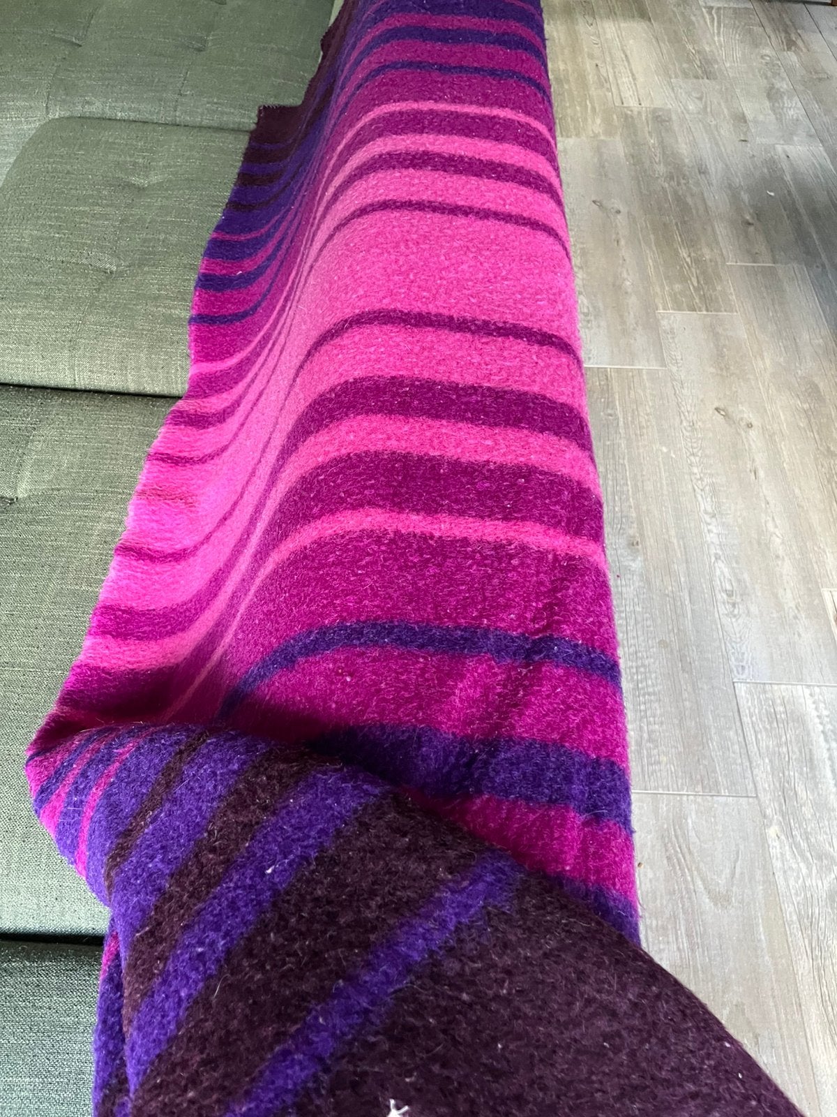 Mooie vintage wolllen deken van Zaalberg in roze en paars, Huis en Inrichting, Ophalen of Verzenden, Gebruikt