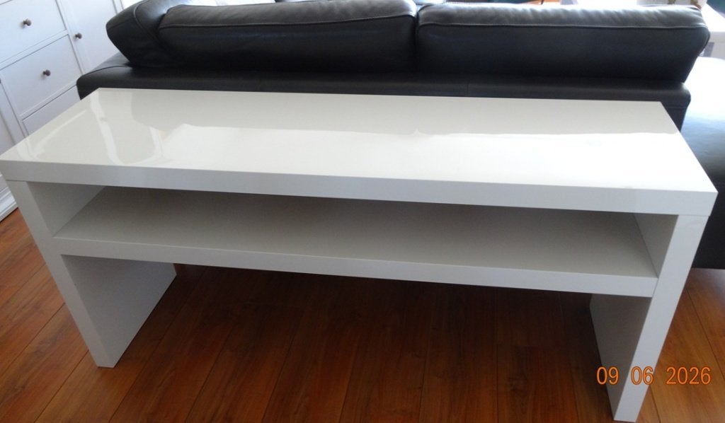 wandtafel hoogglans wit, Ophalen, 100 tot 150 cm, Zo goed als nieuw, Modern