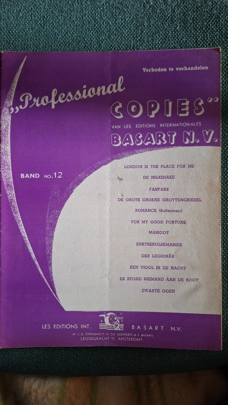 Professional Copies Basart N.V. Band No. 12, Piano, Overige genres, Overige soorten, Ophalen of Verzenden