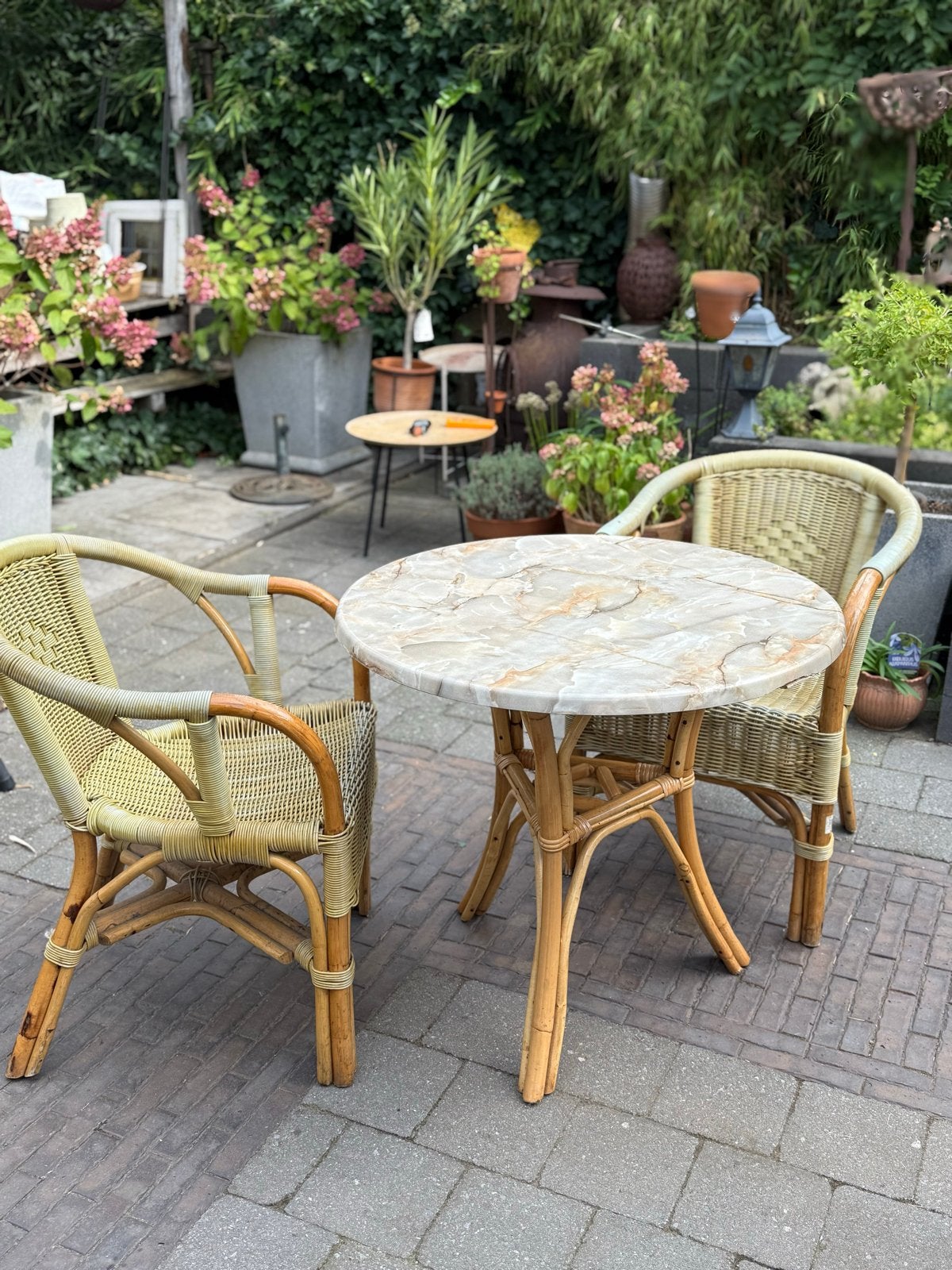 Rotan Riet Balkon Tuin Set - Geschikt voor Buiten, Gebruikt, Rotan, Stoel, Tuinset