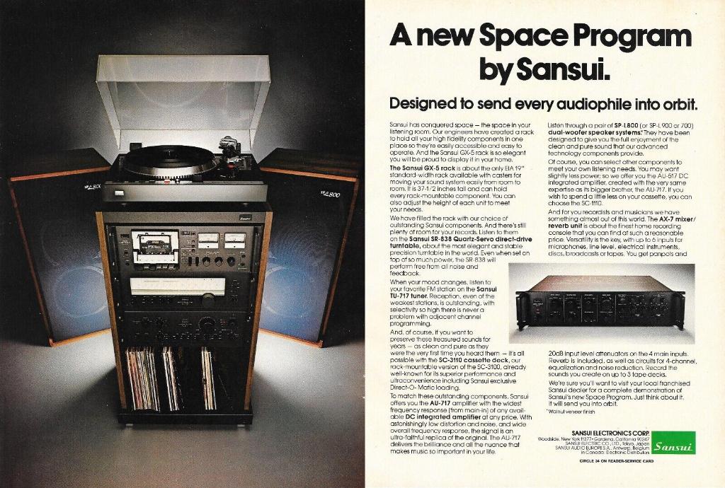 vintage audiorack Sansui GX-5, Ophalen, Zo goed als nieuw, 60 tot 120 watt, Overige merken