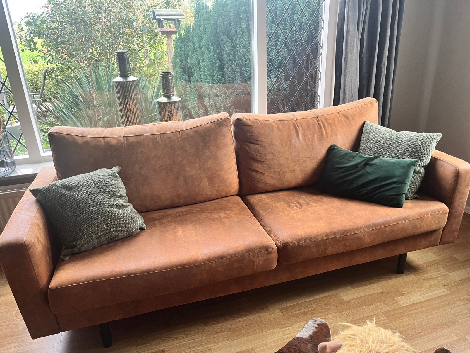 Mooie cognac bank 2,5 zits, Ophalen, Gebruikt, Minder dan 75 cm, Driepersoons