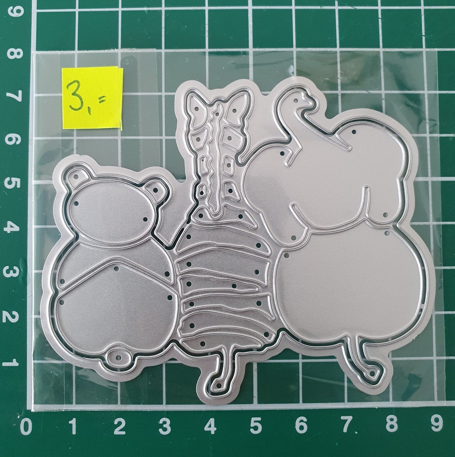 Dieren Snij- Embossing Mal, Olifant-Giraf-Beertje - Nieuw!, Ophalen of Verzenden, Nieuw, Frame of Mal