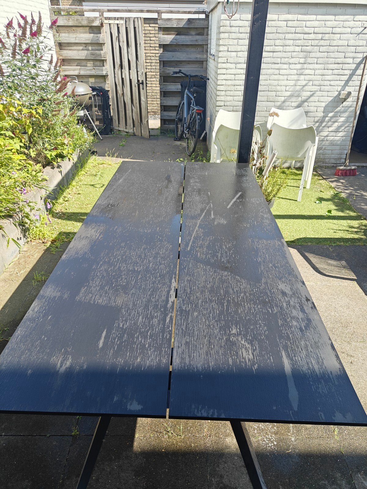 Tuintafel Jysk Fausing 100x220, Tuin en Terras, Ophalen, Gebruikt, Rechthoekig
