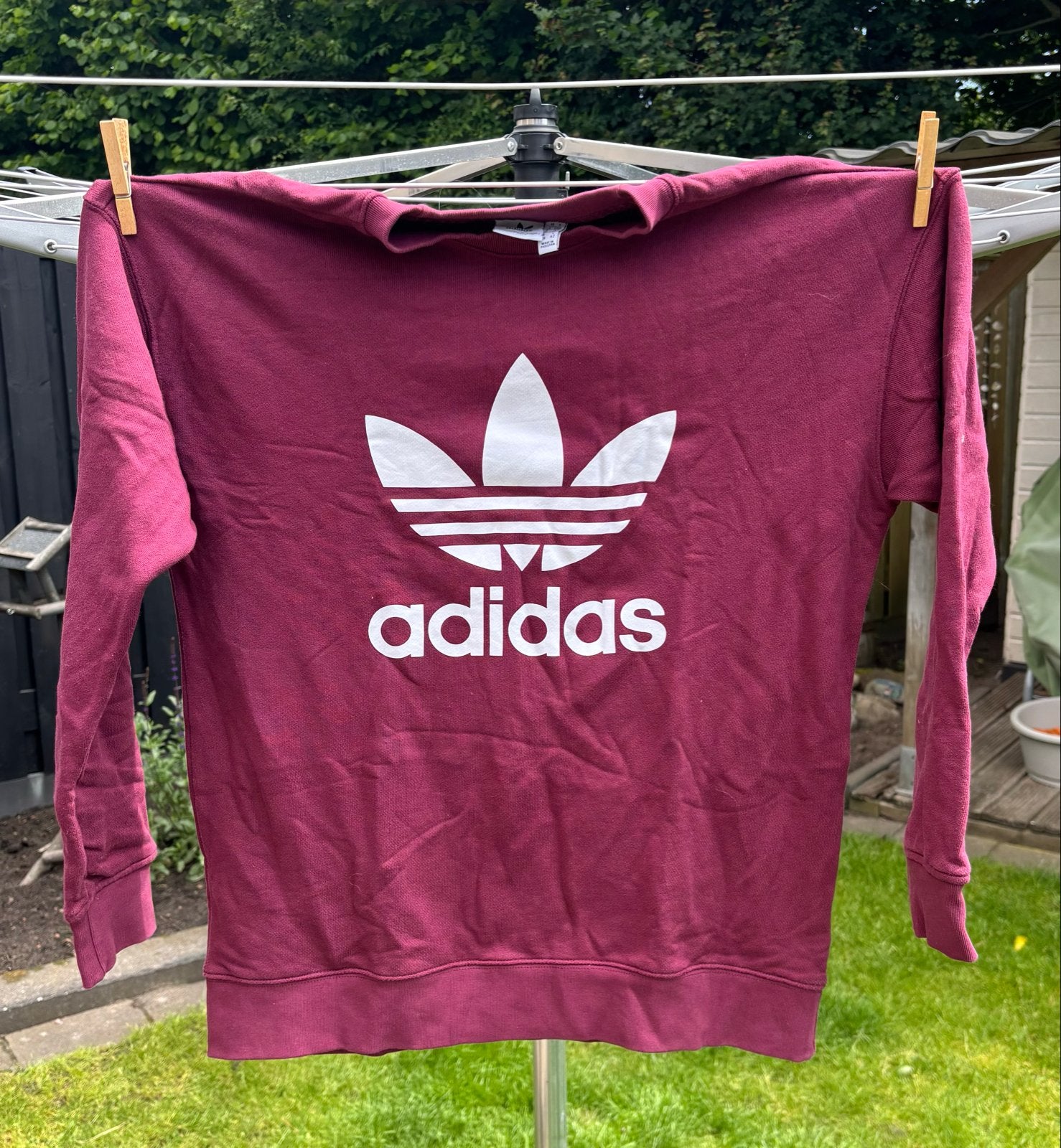 Adidas sweater bordeauxrood maat S, Verzenden, Zo goed als nieuw, Maat 36 (S), Rood