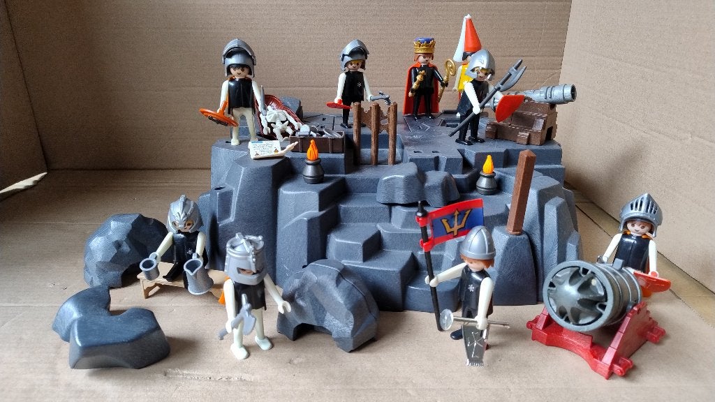 Playmobil set Ridderwereld 9 poppetjes ruïne, kanon, Ophalen of Verzenden, Gebruikt, Losse onderdelen