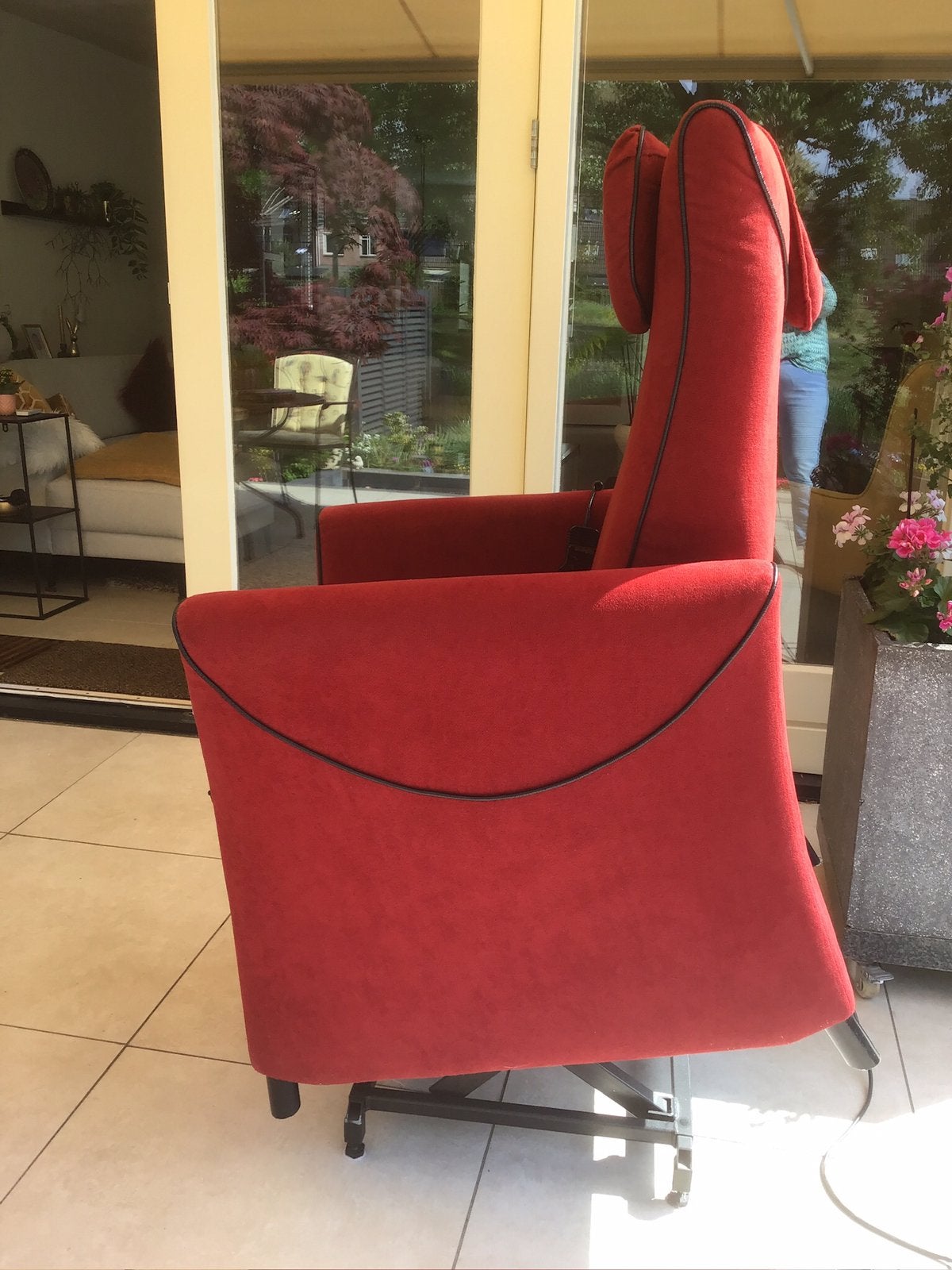 Elektrische sta op stoel/ dames model, Ophalen, Gebruikt, Minder dan 75 cm, Stof