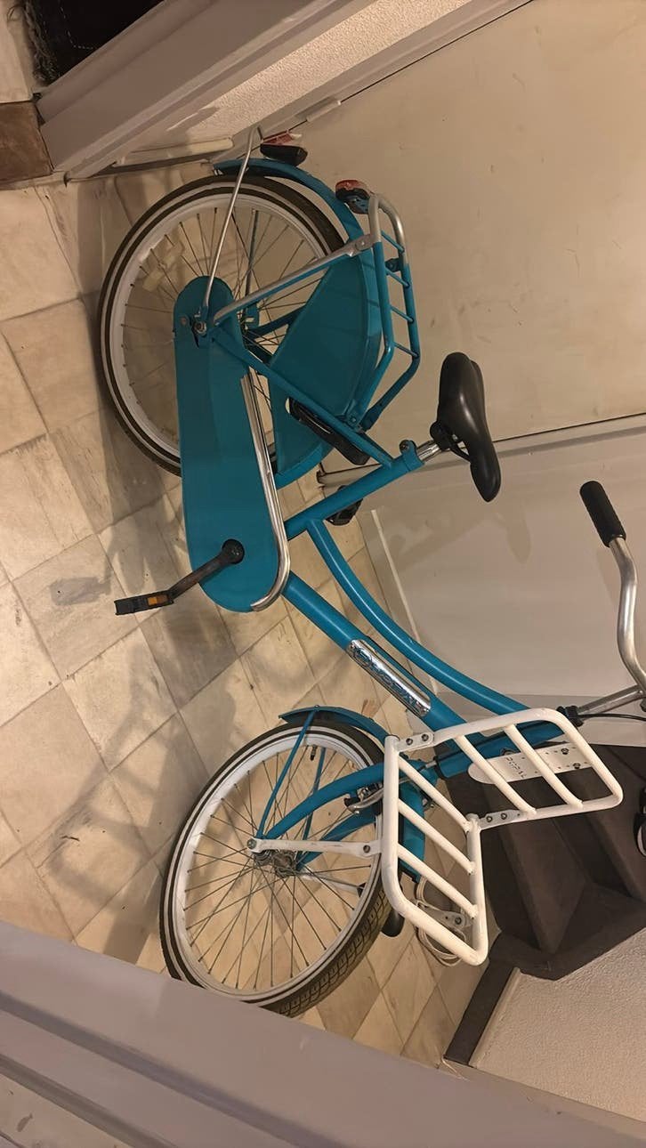 22 inch turquoise fiets met mandje, Terugtraprem, Minder dan 47 cm, Ophalen, Overige merken