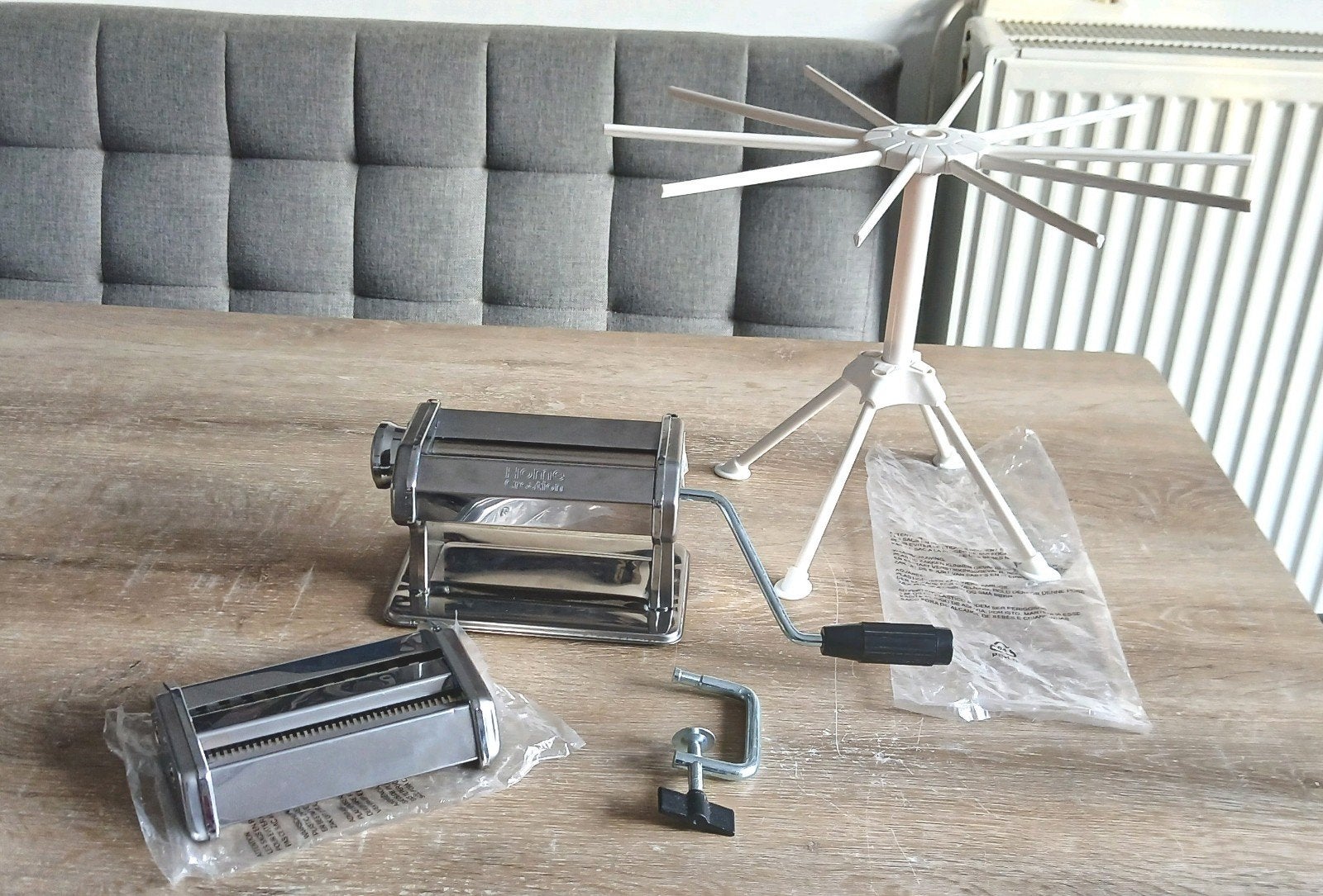 pastamachine set pasta maker + noodle dryer droogrek excitat, Overige typen, Ophalen of Verzenden, Zo goed als nieuw, Metaal