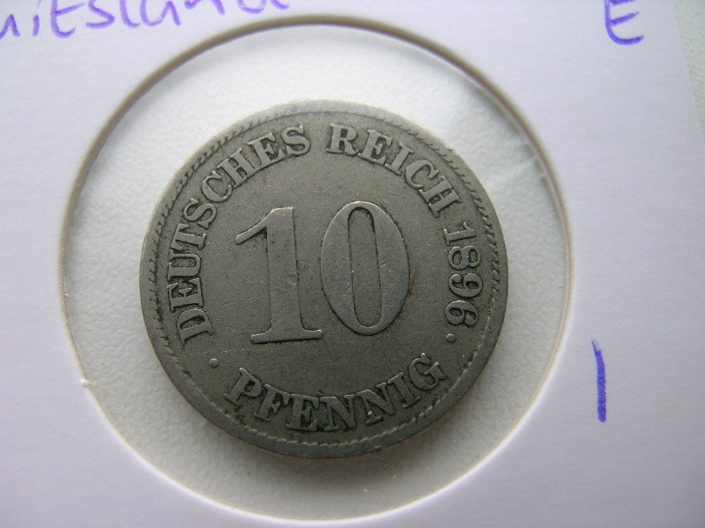 10 Pfennig 1896 E Duitsland, Ophalen of Verzenden, Duitsland, Losse munt