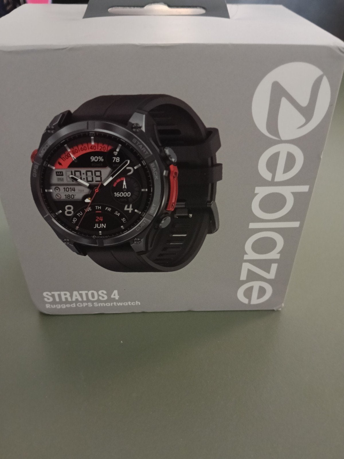 Zeblaze Stratos 4 Rugged GPS Smartwatch - Nieuw in doos, Zeblaze, Zwart, Nieuw, Ophalen of Verzenden