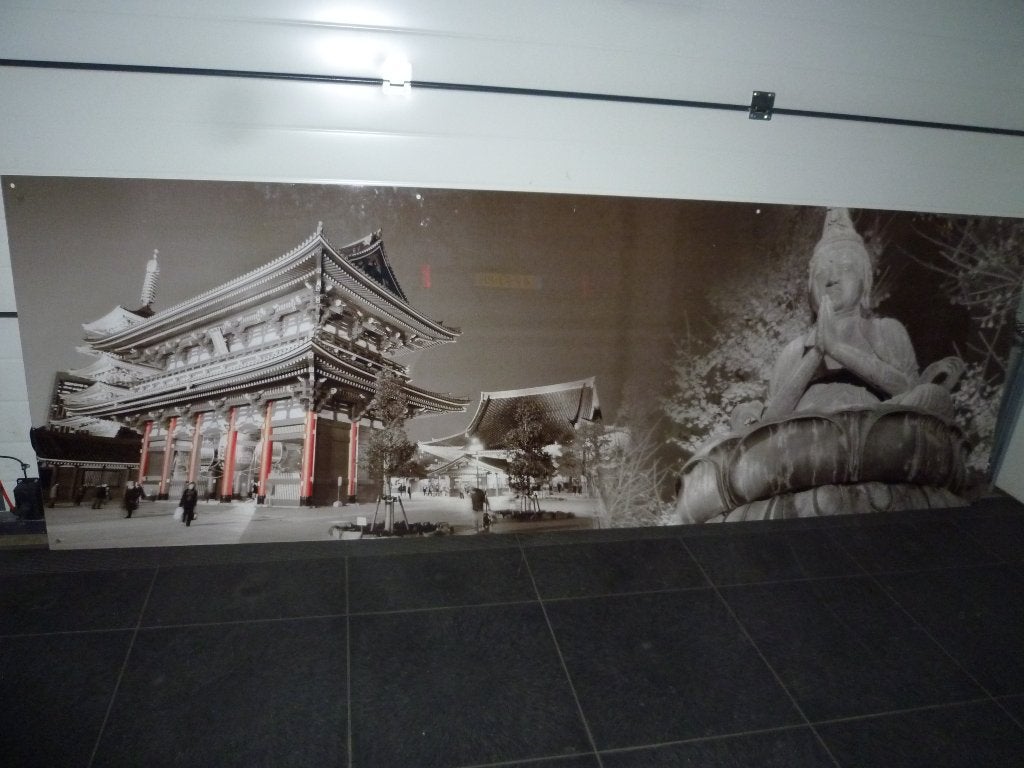 Boeddha Plexiglas Schilderij, Ophalen, Zo goed als nieuw, Kunststof, Grijs