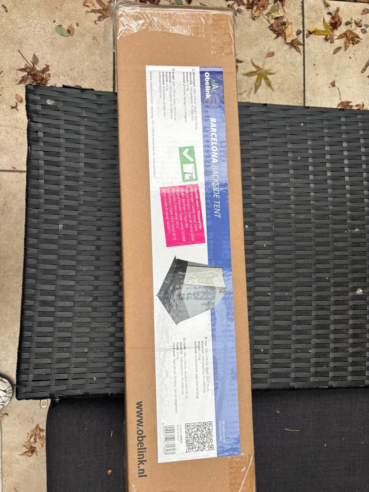 Obelink barcelona backside tent, Caravans en Kamperen, Ophalen, Zo goed als nieuw