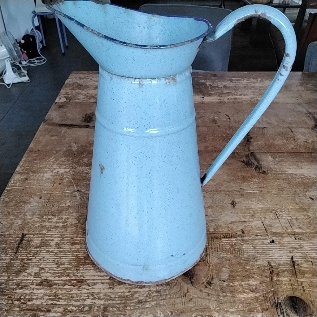 Emaille kan - franse brocante - 35 cm hoog, Ophalen of Verzenden