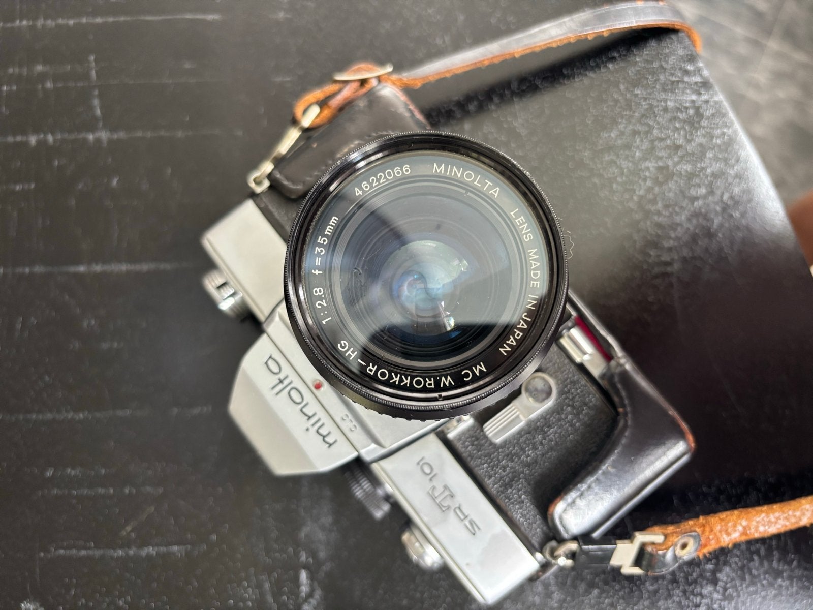Minolta SRT 101 met Minolta MC W.Rokkor-HG 35mm f/2.8, Ophalen of Verzenden, Gebruikt, Spiegelreflex, Minolta