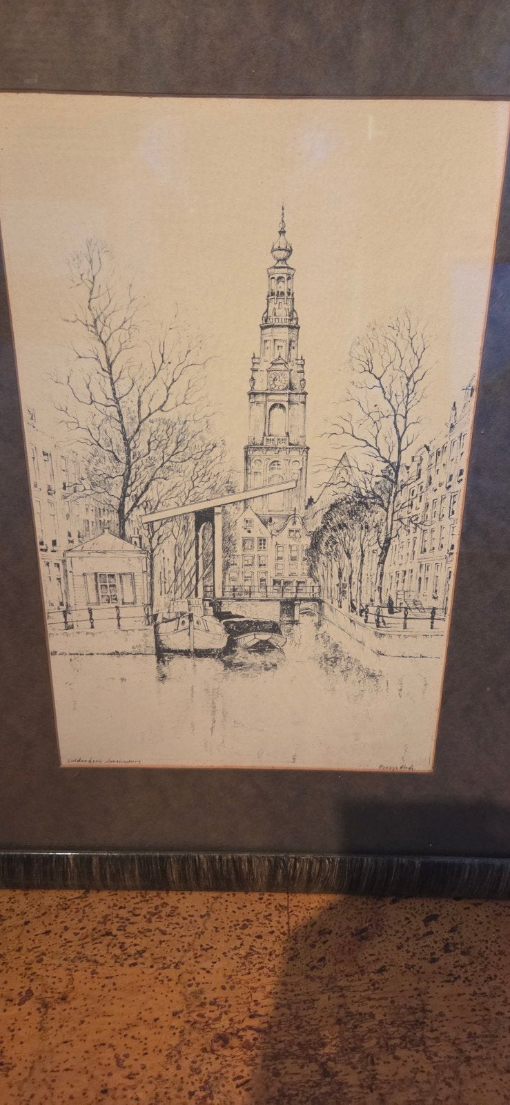 originele pentekening Amsterdam, Ophalen