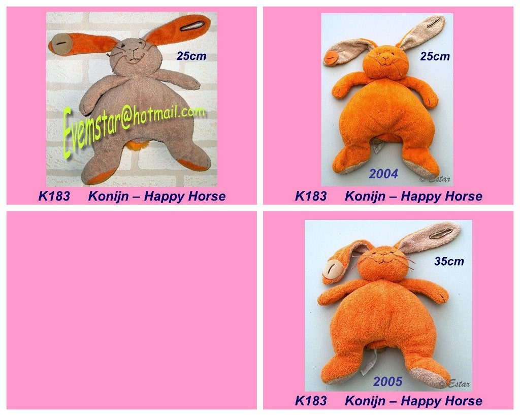 Konijn - Happy Horse : lichtbruin / oranje fleece, Ophalen, Zo goed als nieuw, Konijn, Happy Horse