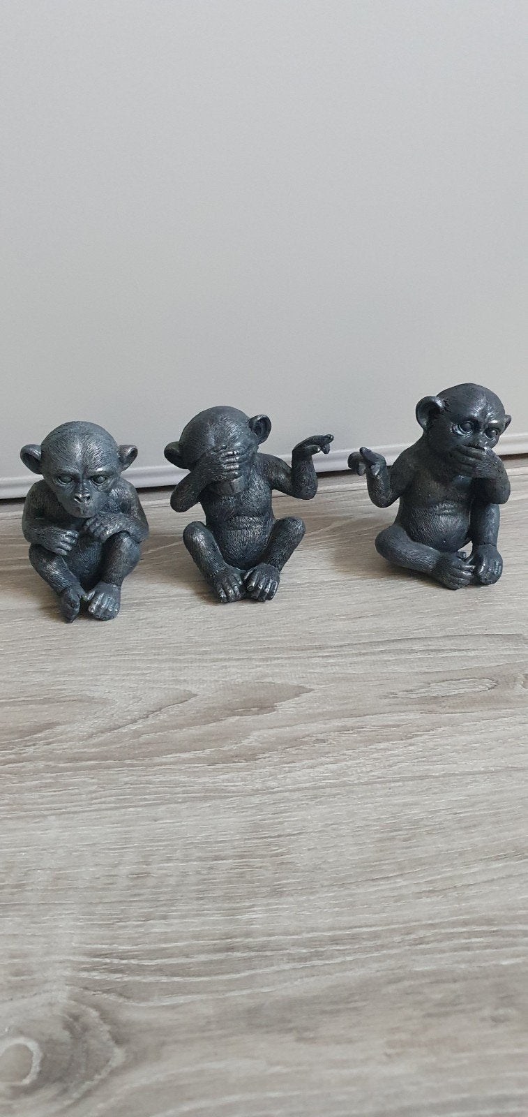 Set van 3 wijze apen beeldjes - Horen, Zien, Zwijgen, Ophalen, Zo goed als nieuw, Dier