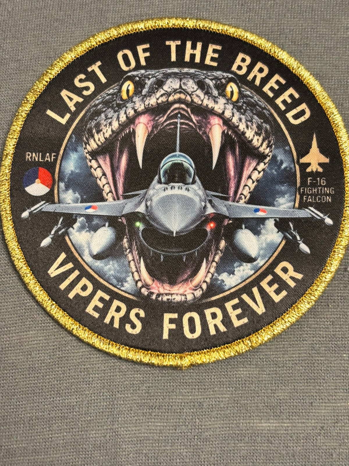 Embleem F-16 vipers forever, Verzamelen, Verzenden, Luchtmacht, Nederland, Embleem of Badge