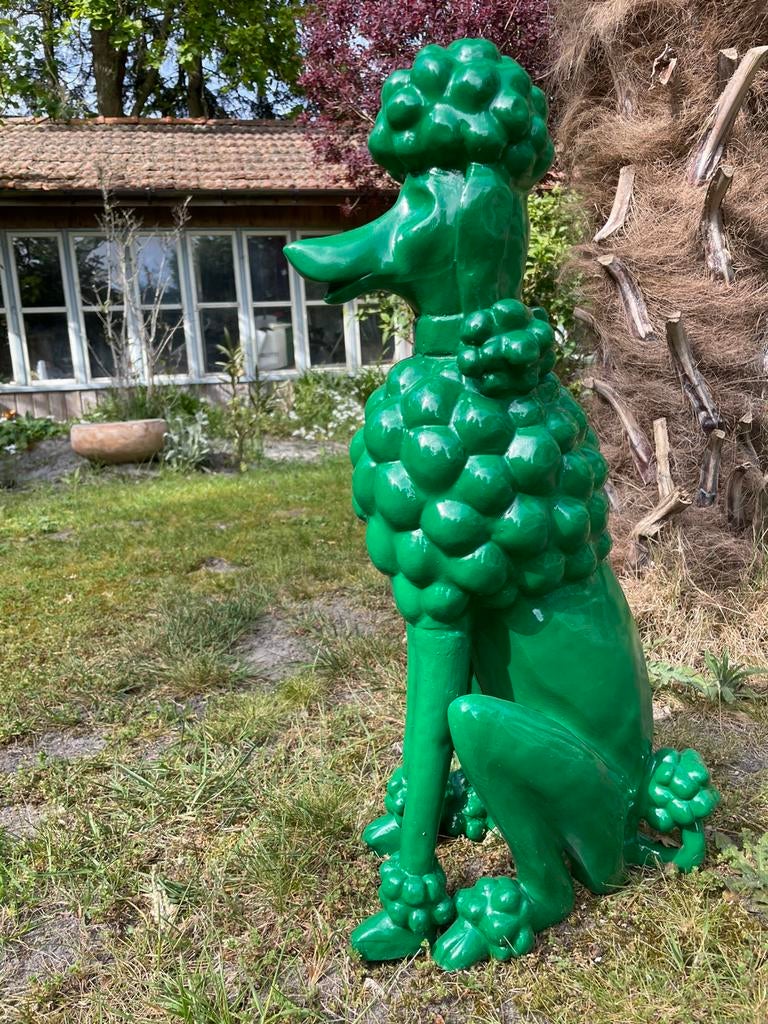 Poedel groen beeld tuin huisdier hond  kunst cadeau, Tuin en Terras, Tuinbeelden, Ophalen, Nieuw, Kunststof, Dierenbeeld