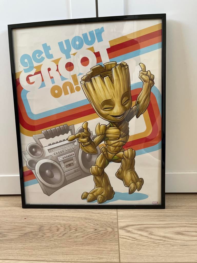Groot Poster met lijst - Get Your Groot On! (51x41 cm), Minder dan 50 cm, Gebruikt, 50 tot 75 cm, Ophalen of Verzenden