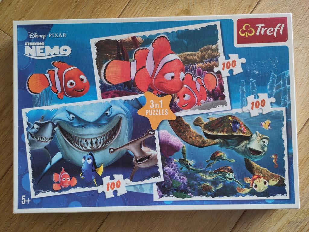 Puzzels Finding Nemo (3 x 100 stukjes), Kinderen en Baby's, Speelgoed | Kinderpuzzels, Ophalen of Verzenden, Meer dan 50 stukjes