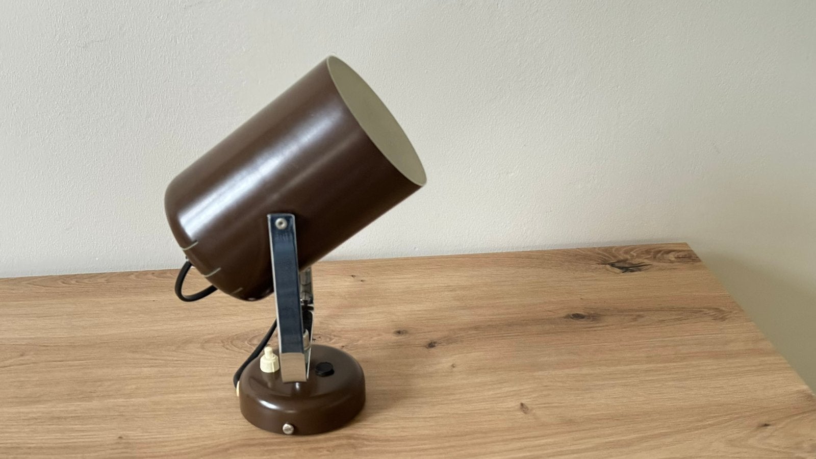 Vintage oude lamp spot tafellamp wandlamp wandspot Anvia, Gebruikt, Bruin, Metaal, E27 (groot)