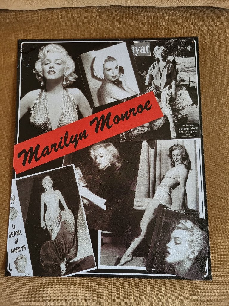 Blikken wandbord Marilyn Monroe - 7 afbeeldingen - 30x37 cm, Verzamelen, Ophalen of Verzenden, Zo goed als nieuw, Poster, Artwork of Schilderij