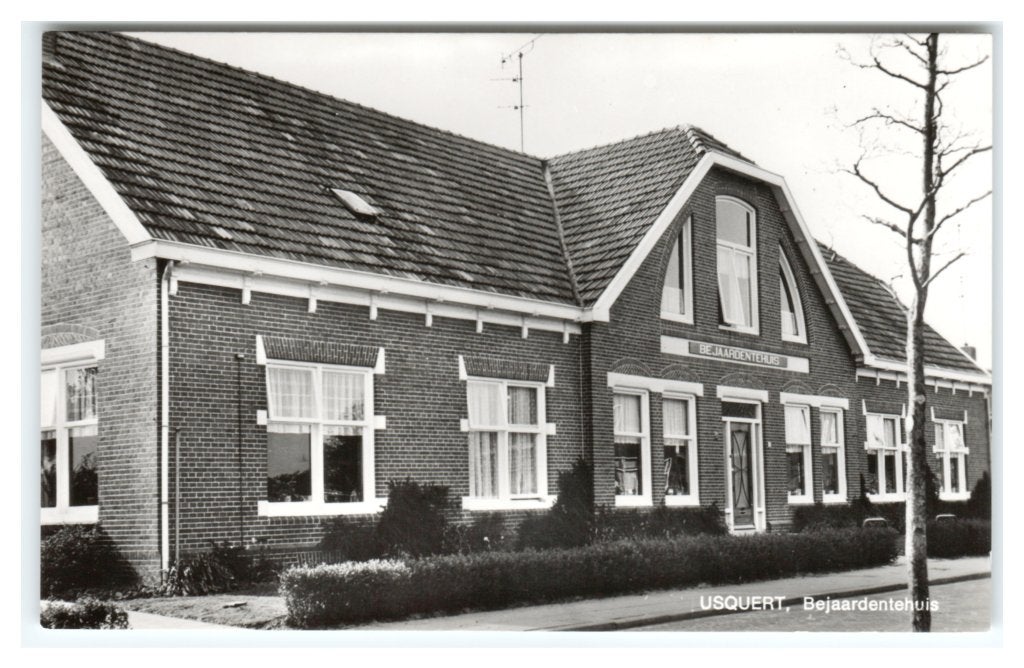 Usquert, Bejaardentehuis. Opruimingskaart, Verzenden, 1960 tot 1980, Ongelopen, Groningen