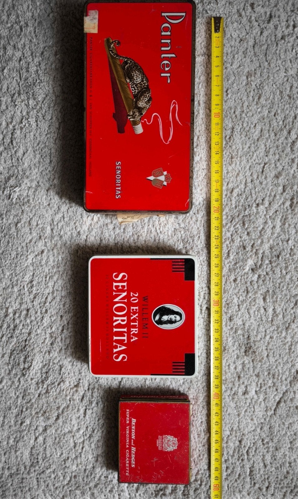 3 Vintage trommel blikken Panter, Willem II en B&H, Ophalen of Verzenden