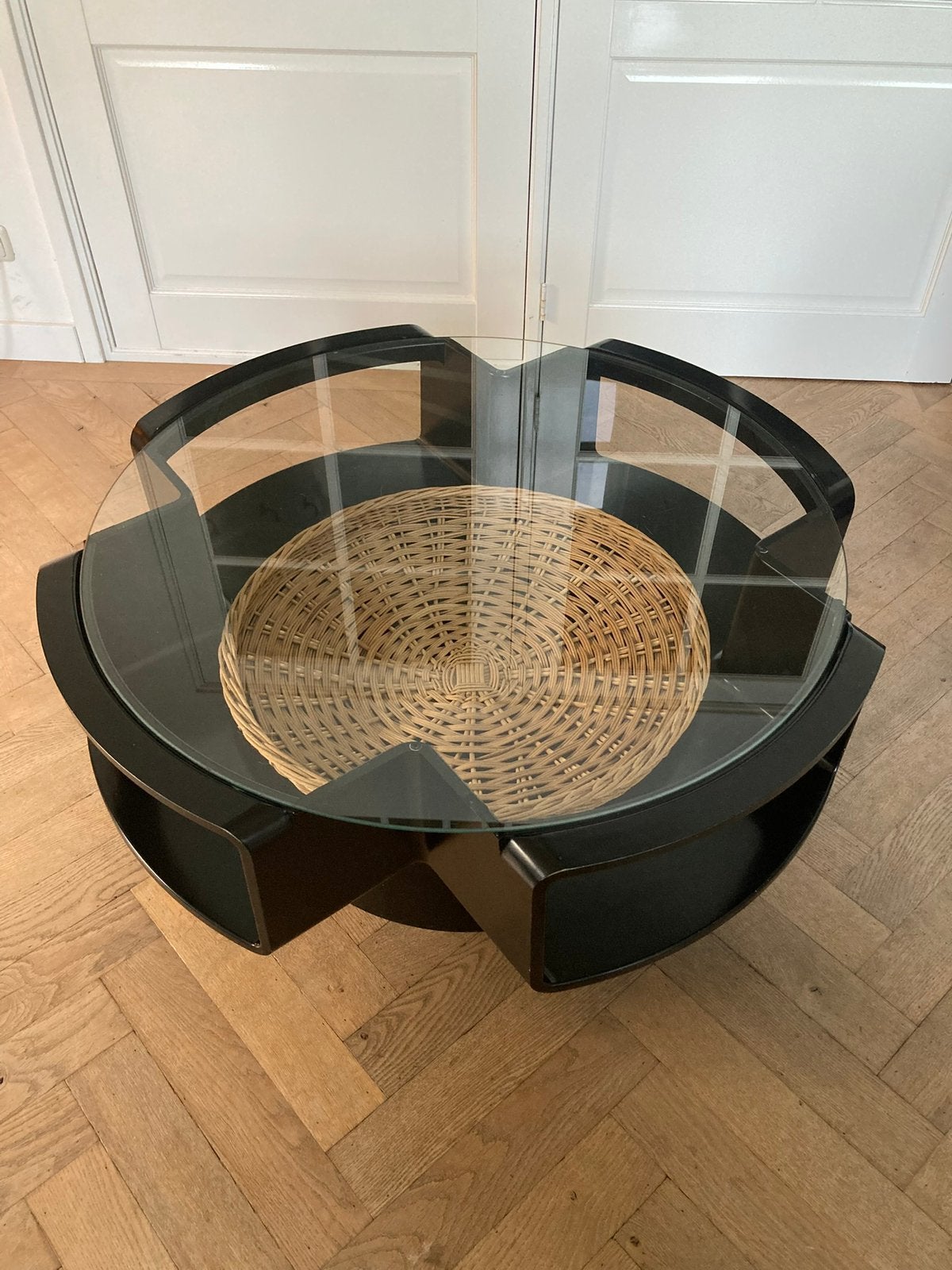 Jean Maneval - Space Age UFO salontafel Curver, Huis en Inrichting, Tafels | Salontafels, Ophalen, Kunststof, 50 tot 100 cm, Rond