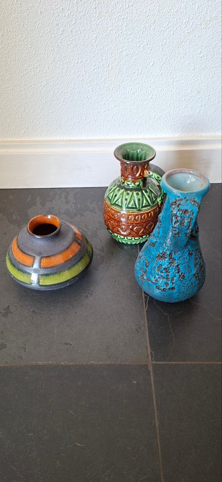 Vintage West Germany Keramiek Vazen Set - Fat Lava Stijl, Ophalen of Verzenden