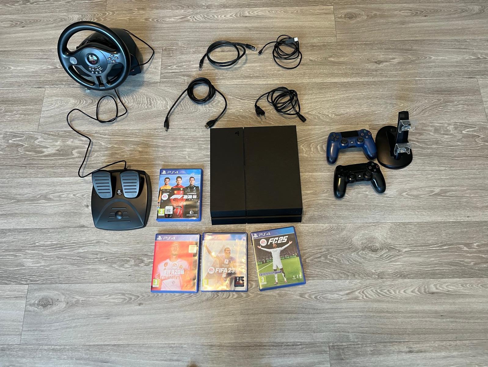 PlayStation 4 1TB met accessoires en 4 games, Ophalen, Sony, Zo goed als nieuw