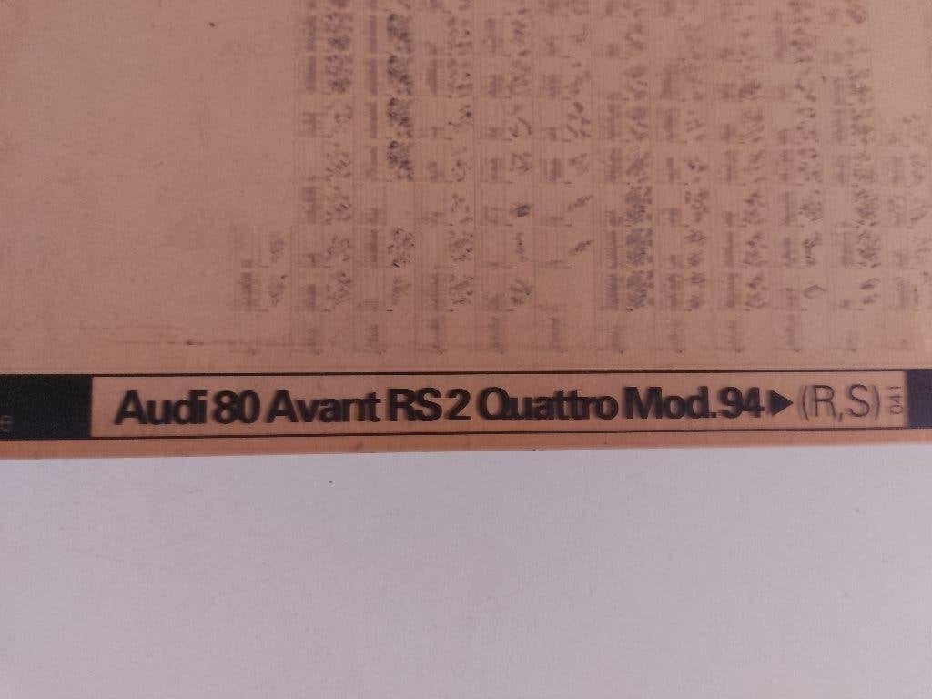 Audi RS2 1994 dealer Microfiche Onderdelen catalogus, Ophalen of Verzenden, Gelezen, Audi