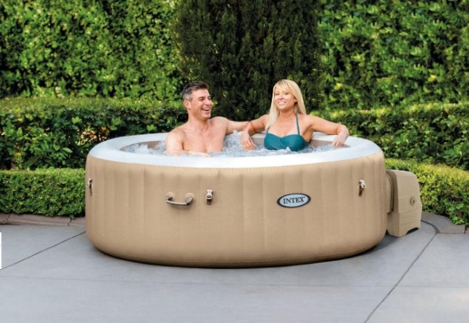 Intex PureSpa Jacuzzi Bubble Massage 4 pers. 196 cm, Tuin en Terras, Ophalen, Zo goed als nieuw, Filter, Opblaasbaar