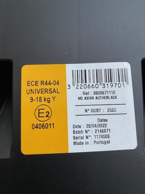 autostoel, 9 t/m 18 kg, Maxi-Cosi, Gebruikt, Autogordel