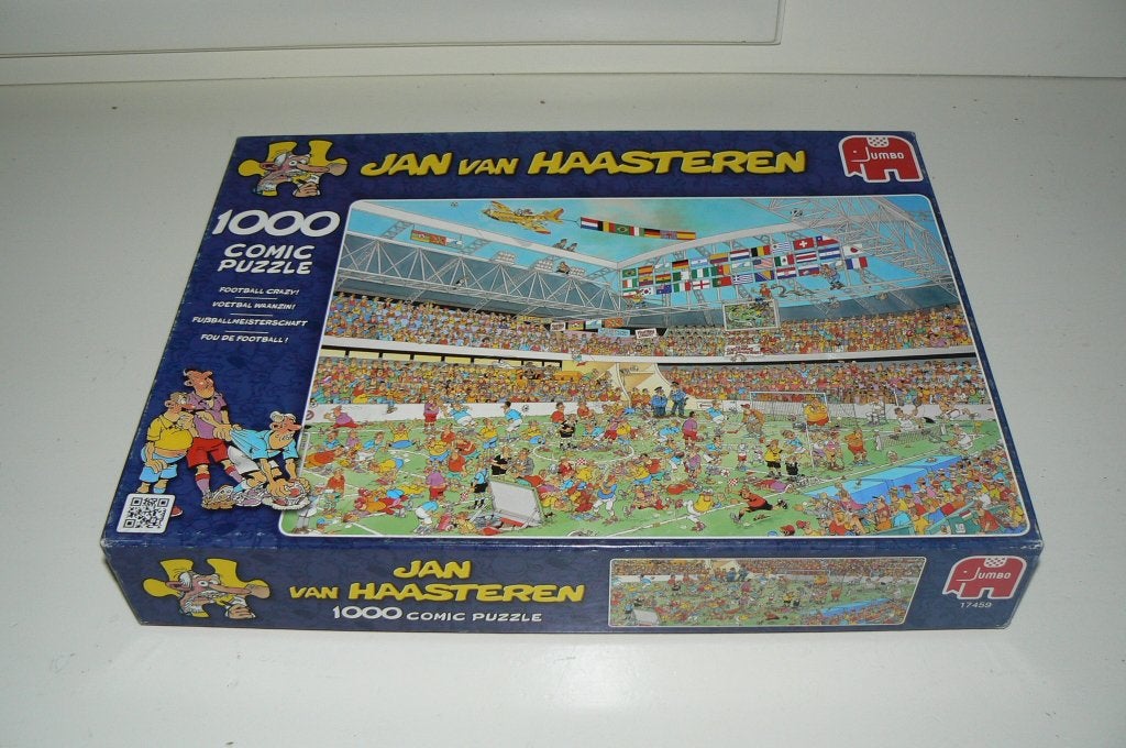 Jan van Haasteren. Voetbal waanzin! 1000 stukjes Jumbo 17459, Ophalen of Verzenden, 500 t/m 1500 stukjes, Zo goed als nieuw, Legpuzzel