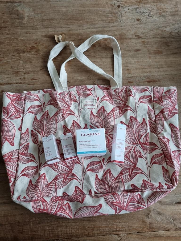 Nieuw Clarins Hydra Essentiel set met gratis tote, Ophalen of Verzenden, Nieuw, 30 cm of meer