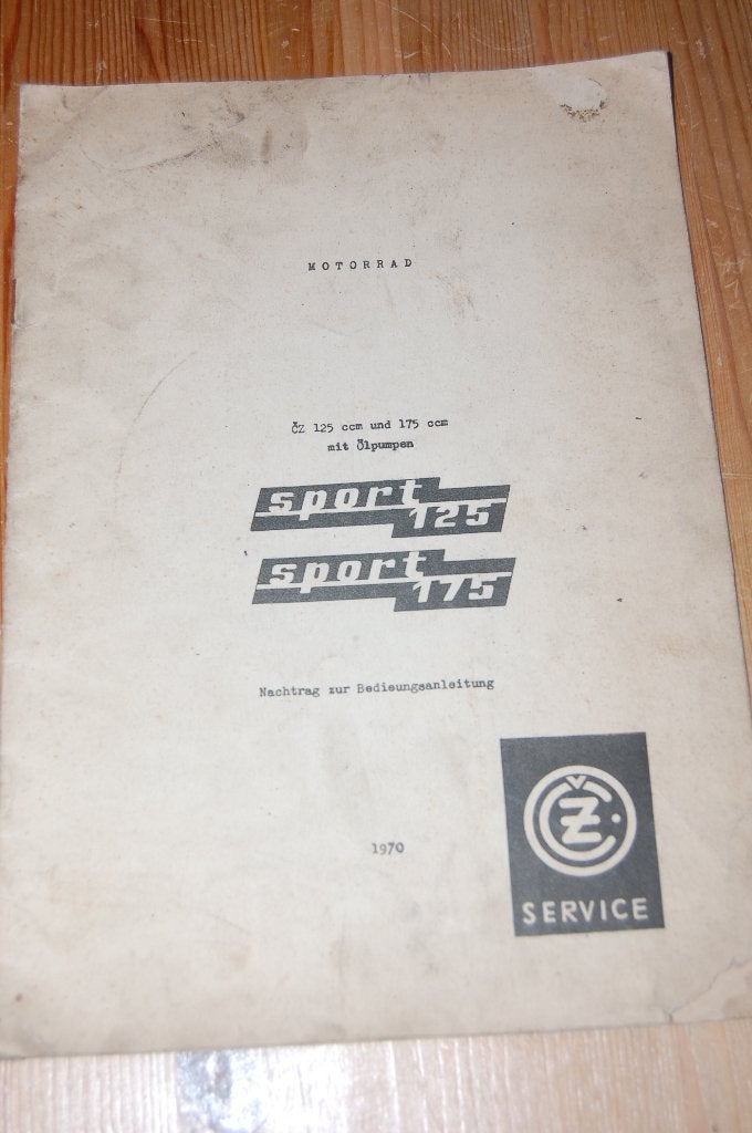 CZ 125 Sport en 175 sport aanvullende handleiding 1970, Motoren, Ophalen of Verzenden, Overige merken