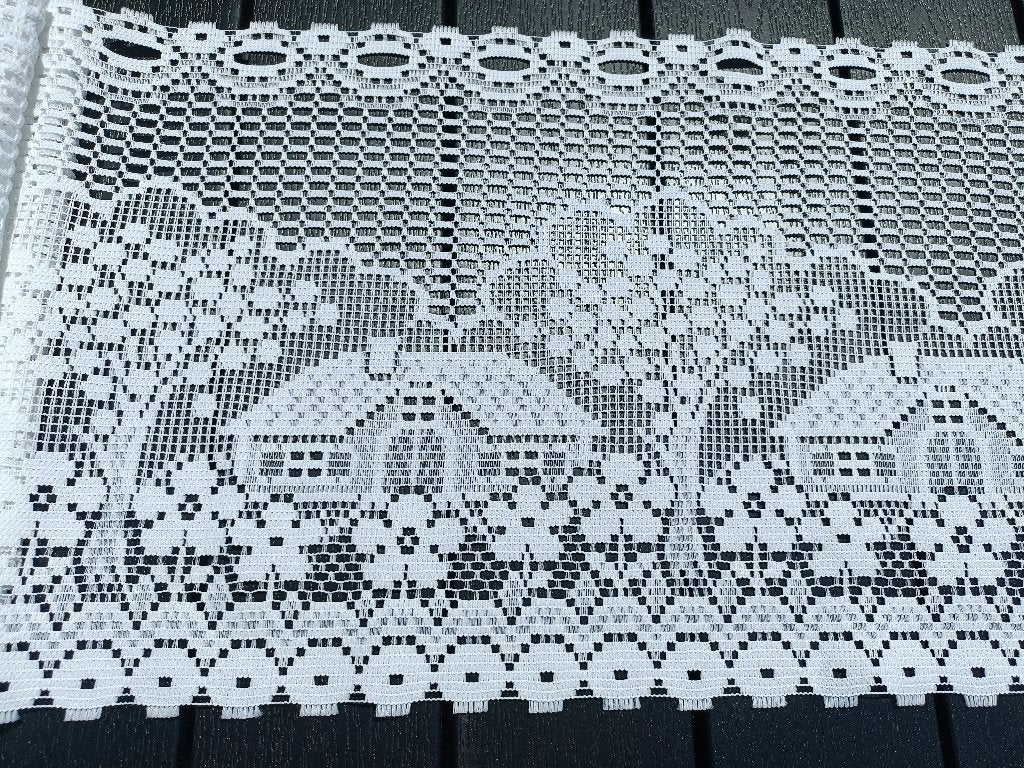 Valletjes vitrage glasgordijn huis boom 310 x 32 cm (GG9), Ophalen of Verzenden, Zo goed als nieuw, Vitrage