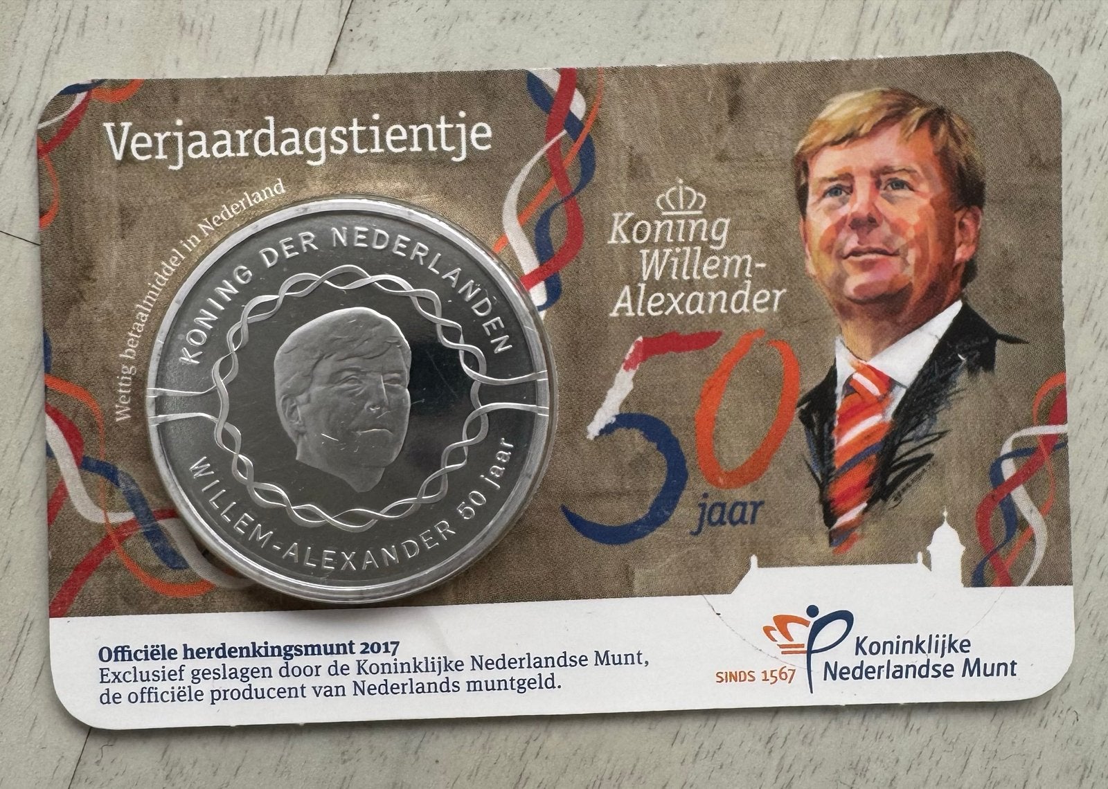 Verjaardagstientje Koning Willem-Alexander 50 jaar, Verzenden, Koningin Beatrix, Zilver, Euro's