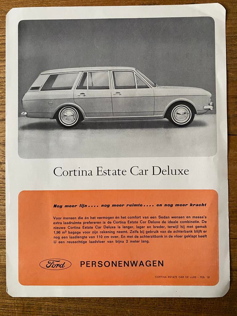 Exclusief FORD CORTINA Estate Deluxe - 1967 autofolder, Ophalen of Verzenden, Zo goed als nieuw, Ford