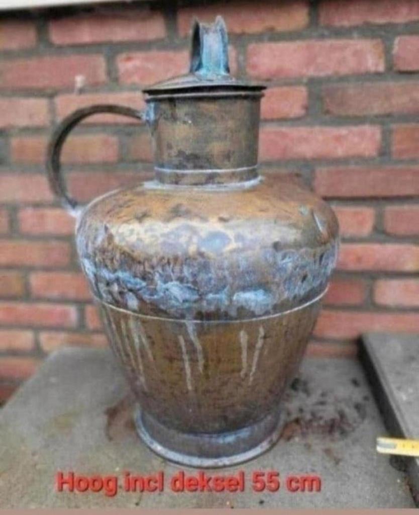 Antieke brocante vintage koperen melkbus / kan - bodemvondst, Antiek en Kunst, Antiek | Koper en Brons, Ophalen of Verzenden, Koper