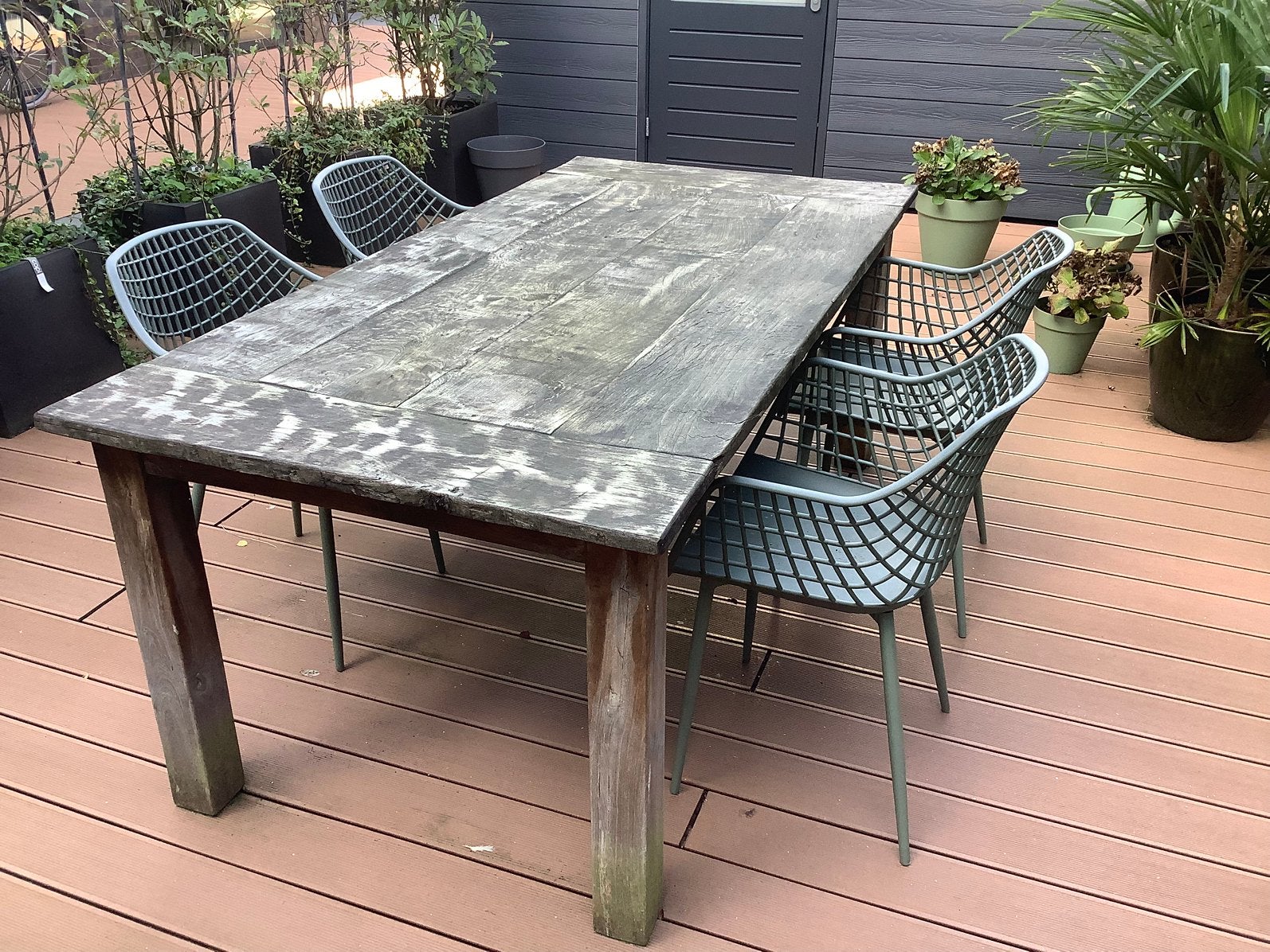 GRATIS OPHALEN hardhouten tafel, opknapper, Tuin en Terras, Ophalen, Gebruikt, Eettafel, 6 zitplaatsen