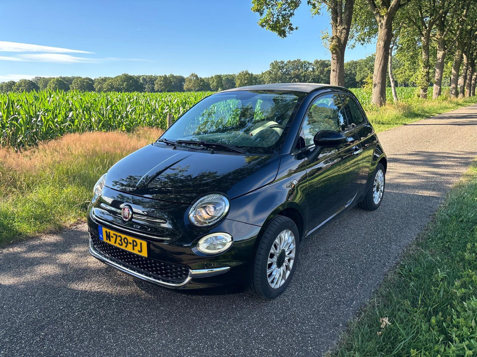 Fiat 500 1.4 16V C 2012 Zwart, Auto's, Fiat, 31 €/maand, 4 cilinders, 100 pk, Zwart