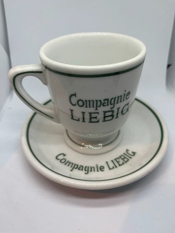 Vintage Liebig OXO soepkop met schotel, Gebruikt, Overige merken, Keramiek, Vintage