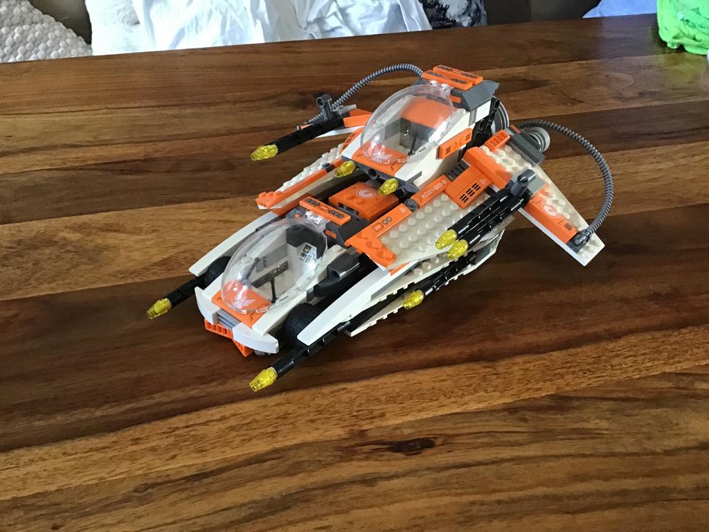 Lego Ruimte Voertuig Compleet met Uitschuifbare Auto, Gebruikt, Lego, Ophalen of Verzenden, Space