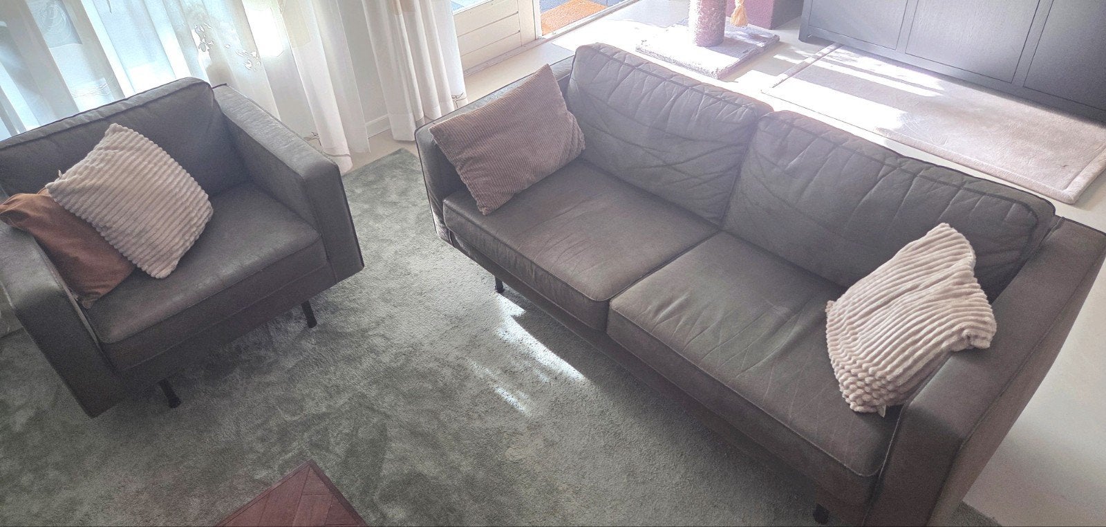 WOOOD Bank 2,5 zits & 1 zits fauteuil Indy ECO leather, Ophalen, Gebruikt, Stoer, 150 tot 200 cm