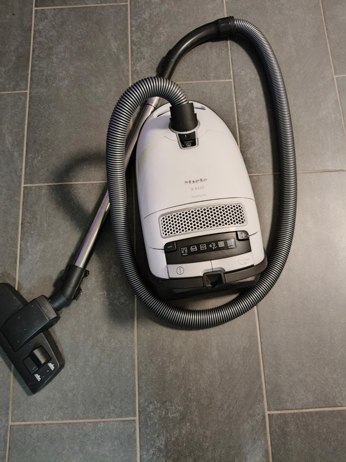 Miele S8340 Powerline hepa filter sledestofzuiger, Stofzak, Gebruikt, Ophalen of Verzenden, Miele