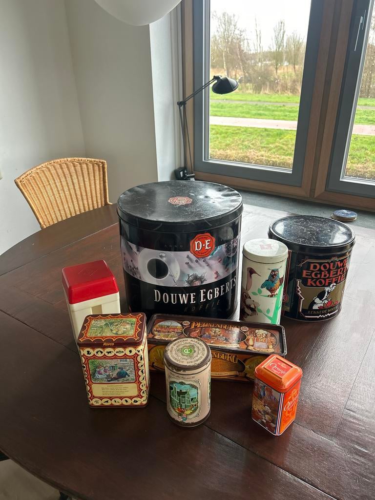 Diverse Vintage Blikken - Douwe Egberts, Verkade & Meer, Verzamelen, Blikken, Ophalen, Gebruikt, Overige, Overige merken